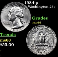 1984-p Washington Quarter 25c Grades GEM+ Unc