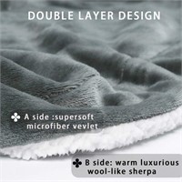 Viviland Flannel Fleece Sherpa Blanket Luxury Soft