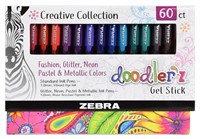 Zebra Pen Doodler'z Gel Stick Pen 1.0mm Assorted 6