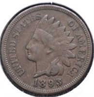 1893 INDIAN HEAD CENT VF