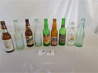 8 Beer Bottles & 1 Stewarts Orange & Cream Bottle