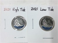 2021 Low & High Tide Coloured Blue Nose Dimes