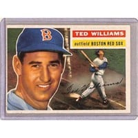 1956 Topps Ted Williams Paper Loss On Back