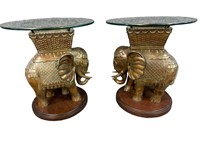 2 METAL ELEPHANT TABLES