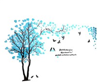 DIY 3D Giant Couple Tree Wall Stickers-Blue