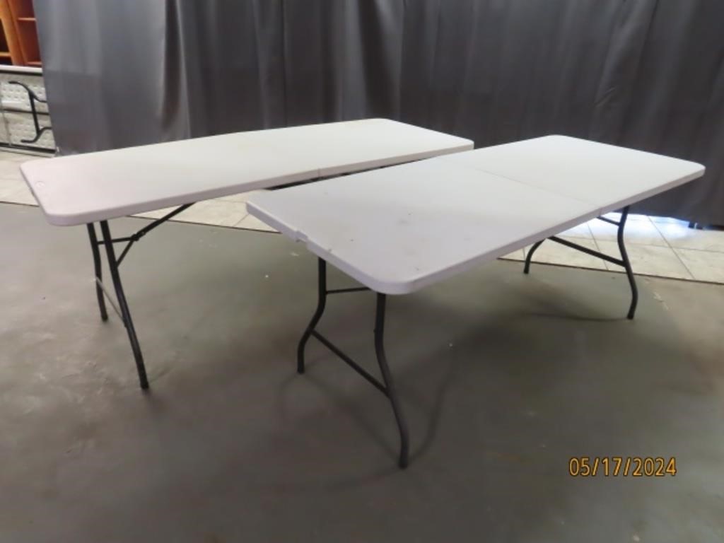 (2) COSCO 2way BiFolding Poly 6' Folding Tables