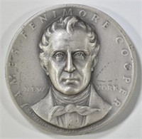 JAMES F COOPER NEW YORK STATEHOOD SILVER ART MEDAL