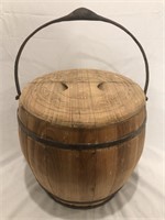 Wooden bucket.