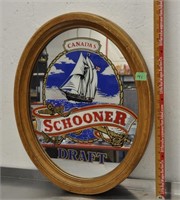 Oval framed Schooner beer mirror