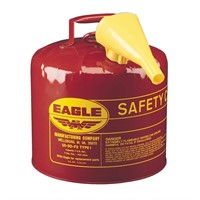 Red Steel Gasoline Can with Funnel - 5 Gal