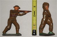 (2) Vtg Manoil Barclay Lead Soldiers Infantry +