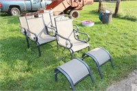 Lot 5 Outdoor Chairs & 2 Footrests