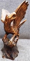 Hand-Carved Wooden Eagle Statue / Bird / Hawk