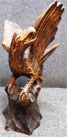 Hand-Carved Wooden Eagle Statue / Bird / Hawk