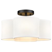 Audickic Black Semi Flush Mount Ceiling Light, Clo