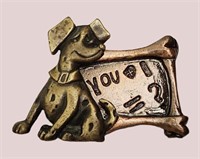 ADORABLE VINTAGE "YOU + I =?" DALMATION BROOCH