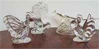 (4) Vintage Mixed Maker Glass Birds