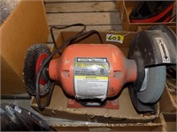 8" BENCH GRINDER, COMPLETE AND GOOD