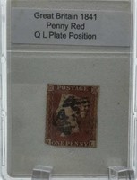 1841 Imperfect Penny Red Postage Stamp