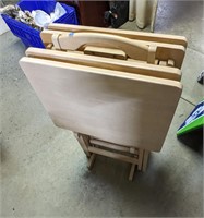 4 Wooden TV Tables w/Stand