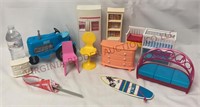 Barbie Furniture, Tractor, Surf Board & Umbrella