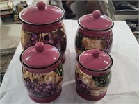 Four Piece Fruit Designed Storage Jars