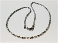 Stainless Steel Twisted Chain Neckace 22"