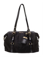 Prada Nero Tessuto Gold-tone Jacquard Shoulder Bag