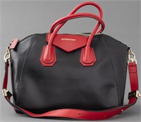 Givenchy Black And Red Leather Antigona Handbag