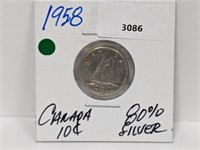 1958 Canada 80% Silver Dime