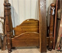 Late 20th Century Four Poster Cannon Ball King Bed