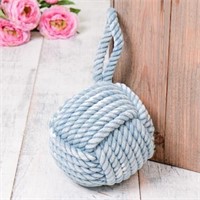 Baby Blue Nautical Rope Doorstop ~