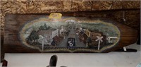 WOOD IRONING BOARD, PAINTING OF GLENDALE ON IT