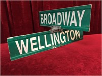 Broadway & Wellington Street Signs - 24" & 30"wide