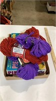 Yarn, crochet kit and books