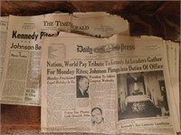 Various Newspapers 1963 Kennedy Assassination