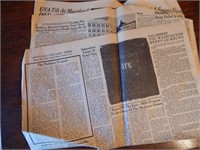 Various Newspapers of Pres. Kennedy Assassination