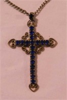 Cross necklace marked sterling -