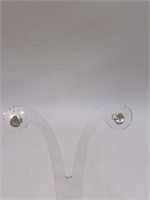 NEW STERLING SILVER POLKI DIAMOND PIERCED EARRINGS