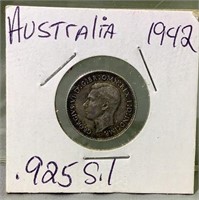 1942 Australian silver six pence Coin