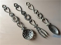 3 Piece Cast Iron Spoon Fork Utensils Wall Hanging