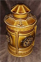 8" Cookie Jar with Ships & Compass Anchors Japan