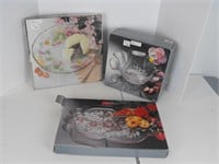 Lot of 2 Trays and one Hostess Bowl