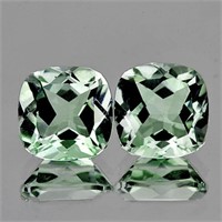 Natural Cushion Green Amethyst Pair [Flawless-VVS]