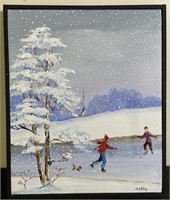 ‘Skating…’ Oil Painting By Mae Sibley