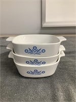 3 Corning Ware Dishes   No Lids