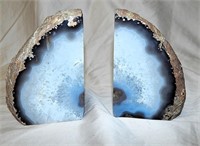 Beautiful Geode Bookend, Unique Agate Bookend Pair