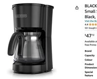 BLACK+DECKER Coffee Maker, 5 Cup, Small Space