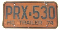 1974 Missouri License Plate