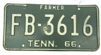1966 Tennessee License Plate